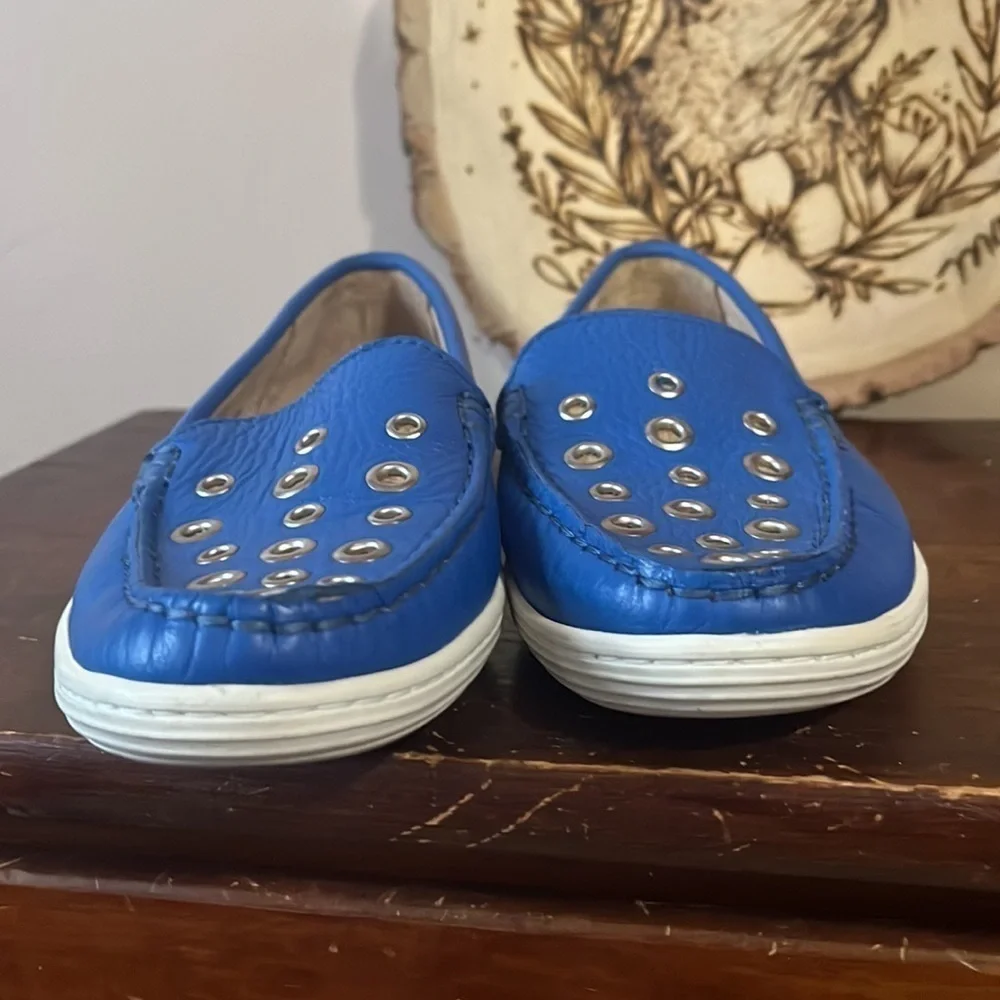 ❤️FINAL SALE❤️ Marc Joseph Blue “Mott St” Grommet Leather Loafers Size 2.5